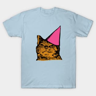 Drunk Party Cat (Pink Version) T-Shirt